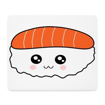 Kawaii, Nigiri, Saumon, Poisson, Riz, Cuisine japonaise - Tapis de souris (format paysage) - blanc - Devant
