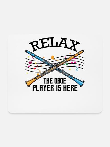 Oboe - Mousepad (Querformat) - Weiß