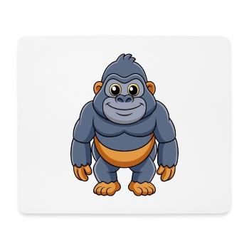 Gorilla Niedliche Maskottchen Zeichentrickfigur Kawaii - Mousepad (Querformat) - Weiß - Vorne