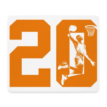 NUMBER 20 BASKETBALL 20TH BIRTHDAY - Mouse Pad (horizontal) - white - Front