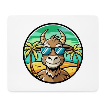 Ziege Lustige Cartoon Sommer Strand Sonnenbrille Aufkleber - Mousepad (Querformat) - Weiß - Vorne