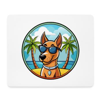 Andalusischer Windhund Rasse Cartoon Sonnenbrille Strand - Mousepad (Querformat) - Weiß - Vorne