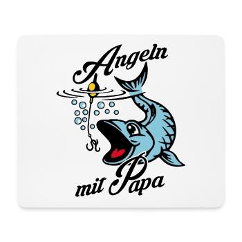 Angeln mit Papa. Ein Angeltag mit Papa - Mousepad (Querformat) - Weiß - Vorne