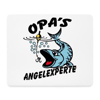 Opa's Angelexperte - Angeln mit Opa - Mousepad (Querformat) - Weiß - Vorne