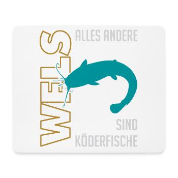 Angeln Waller fischen Sportfischen auf Wels - Mousepad (Querformat) - Weiß - Vorne