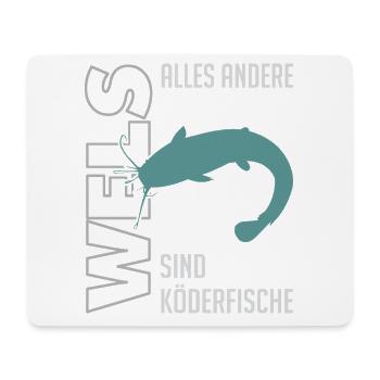 Wels angeln Waller fischen Sportfischen auf Wels - Mousepad (Querformat) - Weiß - Vorne