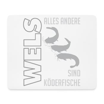 Wels angeln Waller fischen Sportfischen auf Wels - Mousepad (Querformat) - Weiß - Vorne