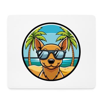 Peruanische haarlose Hunderasse Cartoon Sonnenbrille Strand - Mousepad (Querformat) - Weiß - Vorne