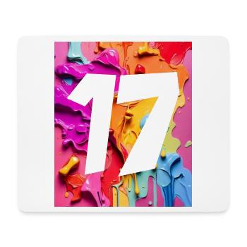 NR. 17 NUMMER 17 BUNT 17. GEBURTSTAG - Mousepad (Querformat) - Weiß - Vorne