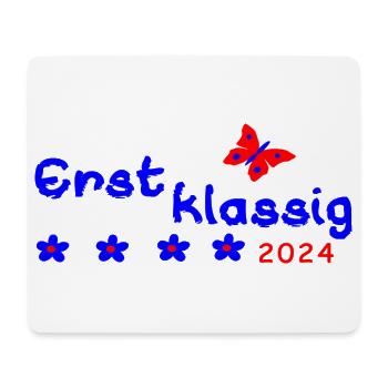 Schulanfang Erstklassig 2024 - Mousepad (Querformat) - Weiß - Vorne