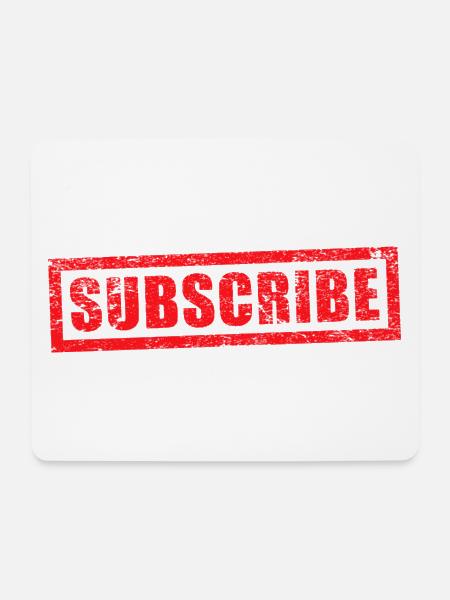 subscribe grunge stamp - Mouse Pad (horizontal) - white