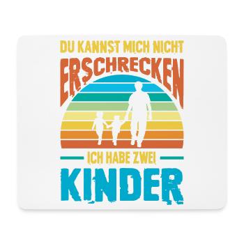 Papa 2 Kinder Geschenk Spruch Vater Geburtstag - Mousepad (Querformat) - Weiß - Vorne