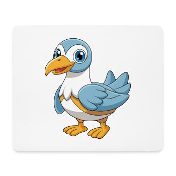 Albatross Mascotte mignonne Personnage de dessin animé Kawaii - Tapis de souris (format paysage) - blanc - Devant