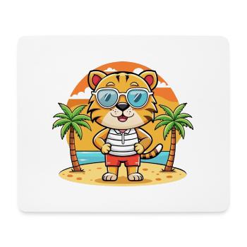 Tiger Lustige Cartoon Sommer Strand Sonnenbrille - Mousepad (Querformat) - Weiß - Vorne