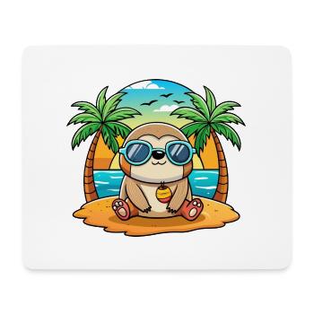 Faultier Lustige Cartoon Sommer Strand Sonnenbrille - Mousepad (Querformat) - Weiß - Vorne