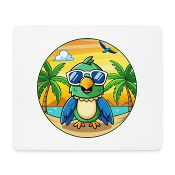 Lunettes de soleil Parrot Funny Cartoon Summer Beach - Tapis de souris (format paysage) - blanc - Devant