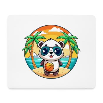 Panda Lustige Cartoon Sommer Strand Sonnenbrille - Mousepad (Querformat) - Weiß - Vorne