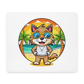 Lynx Lustige Cartoon Sommer Strand Sonnenbrille - Mousepad (Querformat) - Weiß - Vorne