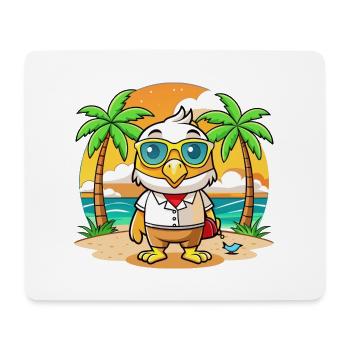 Hawk Lustige Cartoon Sommer Strand Sonnenbrille - Mousepad (Querformat) - Weiß - Vorne