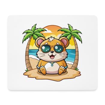 Hamster Lustige Cartoon Sommer Strand Sonnenbrille - Mousepad (Querformat) - Weiß - Vorne