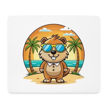 Murmeltier Lustige Cartoon Sommer Strand Sonnenbrille - Mousepad (Querformat) - Weiß - Vorne