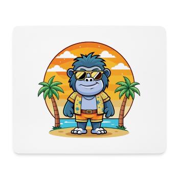 Gorilla Lustige Cartoon Sommer Strand Sonnenbrille - Mousepad (Querformat) - Weiß - Vorne