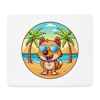 Dog Funny Cartoon Summer Beach Sunglasses - Mouse Pad (horizontal) - white - Front
