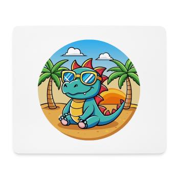 Dragon Funny Cartoon Lunettes de soleil de plage d’été - Tapis de souris (format paysage) - blanc - Devant