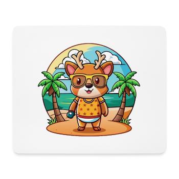 Hirsch Lustige Cartoon Sommer Strand Sonnenbrille - Mousepad (Querformat) - Weiß - Vorne