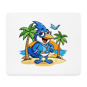 Blue Jay Lustige Cartoon Sommer Strand Sonnenbrille - Mousepad (Querformat) - Weiß - Vorne