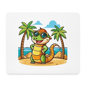 Anaconda Funny Cartoon Lunettes de soleil de plage d’été - Tapis de souris (format paysage) - blanc - Devant