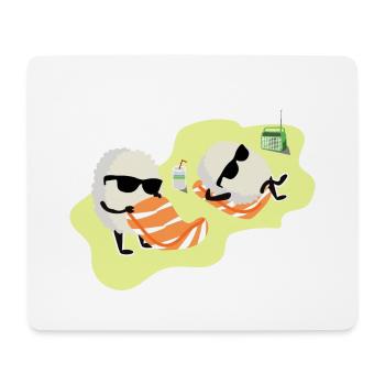 Sonnenhungriges Sushi Lachsrolle - Mousepad (Querformat) - Weiß - Vorne