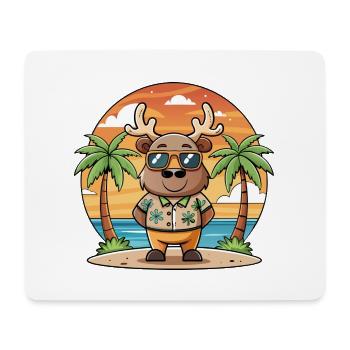 Elch Lustige Cartoon Sommer Strand Sonnenbrille - Mousepad (Querformat) - Weiß - Vorne