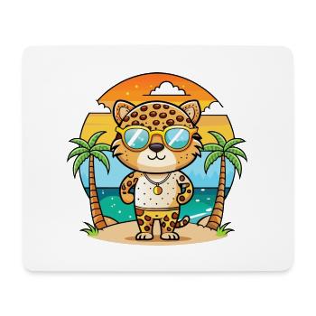 Leopard Lustige Cartoon Sommer Strand Sonnenbrille - Mousepad (Querformat) - Weiß - Vorne