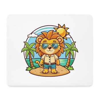 Lunettes de soleil de plage d’été Lion Funny Cartoon - Tapis de souris (format paysage) - blanc - Devant