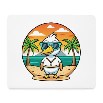 Gans Lustige Cartoon Sommer Strand Sonnenbrille - Mousepad (Querformat) - Weiß - Vorne