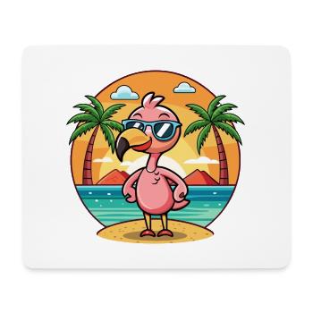 Flamingo Lustige Cartoon Sommer Strand Sonnenbrille - Mousepad (Querformat) - Weiß - Vorne