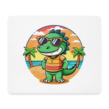 Krokodil Lustige Cartoon Sommer Strand Sonnenbrille - Mousepad (Querformat) - Weiß - Vorne