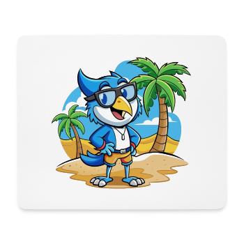 Blue Jay Lustige Cartoon Sommer Strand Sonnenbrille - Mousepad (Querformat) - Weiß - Vorne