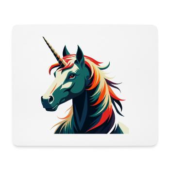 Einhorn Cartoon Figur Buntes Haustier Tier - Mousepad (Querformat) - Weiß - Vorne