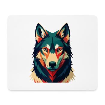 Wolf Cartoon Figur Buntes Haustier Tier - Mousepad (Querformat) - Weiß - Vorne