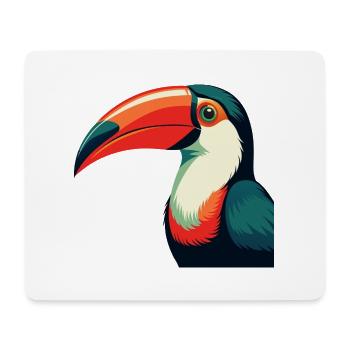 Toucan Cartoon Character Colorful Pet Animal - Mouse Pad (horizontal) - white - Front