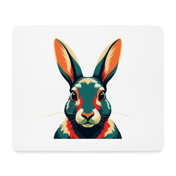 Rabbit Cartoon Character Colorful Pet Animal - Mouse Pad (horizontal) - white - Front