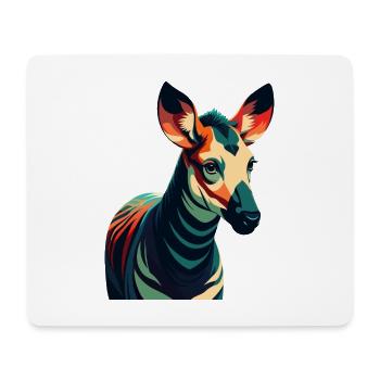 Okapi Personnage De Dessin Animé Animal De Compagnie Coloré - Tapis de souris (format paysage) - blanc - Devant