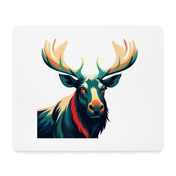 Moose Cartoon Character Colorful Pet Animal - Mouse Pad (horizontal) - white - Front