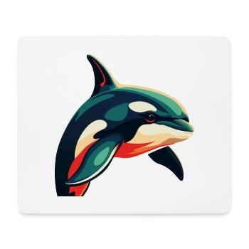 Orca Zeichentrickfigur Buntes Haustier Tier - Mousepad (Querformat) - Weiß - Vorne