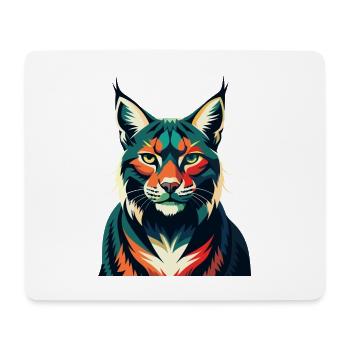 Luchs Zeichentrickfigur Buntes Haustier Tier - Mousepad (Querformat) - Weiß - Vorne
