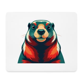 Murmeltier Zeichentrickfigur Buntes Haustier Tier - Mousepad (Querformat) - Weiß - Vorne