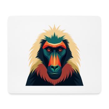 Pavian Zeichentrickfigur Buntes Haustier Tier - Mousepad (Querformat) - Weiß - Vorne