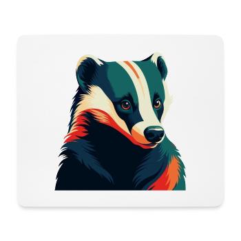 Badger Cartoon Character Colorful Pet Animal - Mouse Pad (horizontal) - white - Front